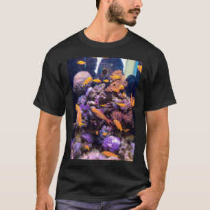 Golden Fish Metal Design T-Shirt