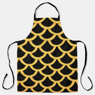 Golden fish scales pattern apron
