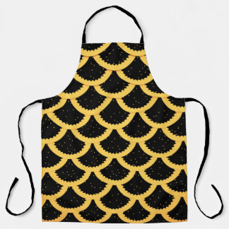 Golden fish scales pattern apron