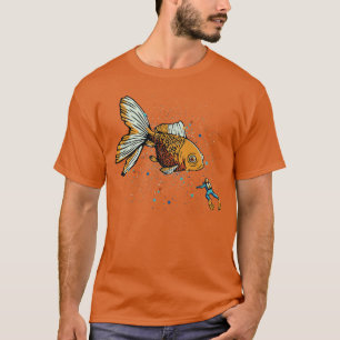 Golden Fish Scuba Diver by Tobe Fonseca T-Shirt
