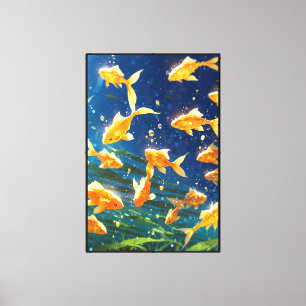 Golden fish Stretched Canvas Print