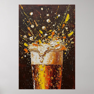Golden Fizz Expressionist Beer Poster
