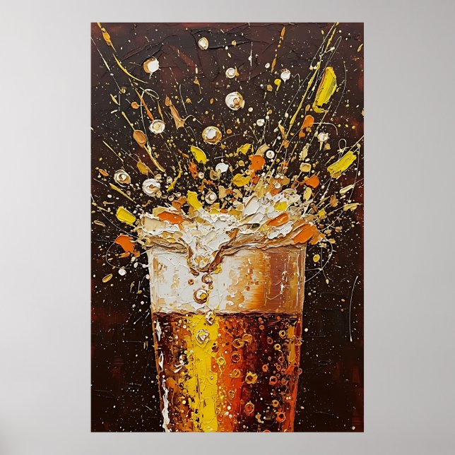 Golden Fizz Expressionist Beer Poster (Front)