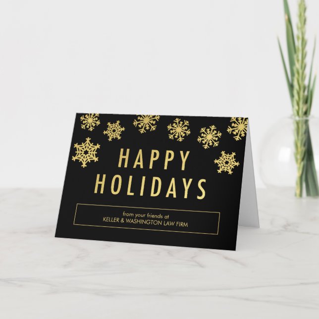 Golden Flakes Business Holiday Greeting Card (Front)
