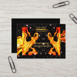 Golden Flame – Artistic Entrepreneur Opulent Gold Business Card