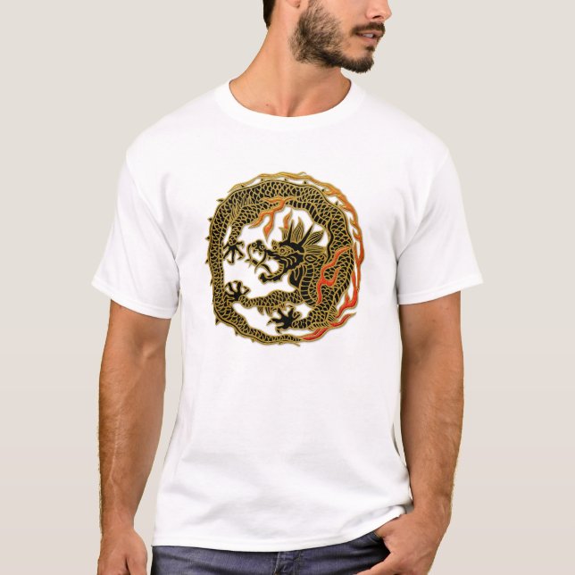 Golden Flame Dragon Emblem T-Shirt (Front)