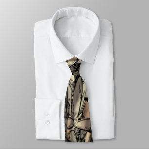 Golden flame flower tie