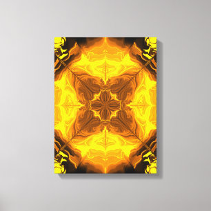 Golden Flame Kaleidoscope Fractal Art Canvas Print