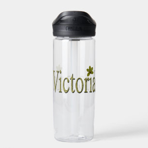 Golden Flecks Victoria Name Design, Water Bottle