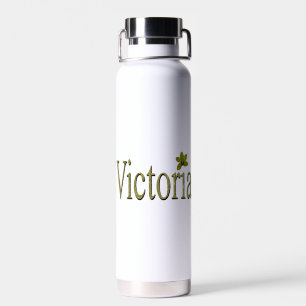 Golden Flecks Victoria Name Design, Water Bottle