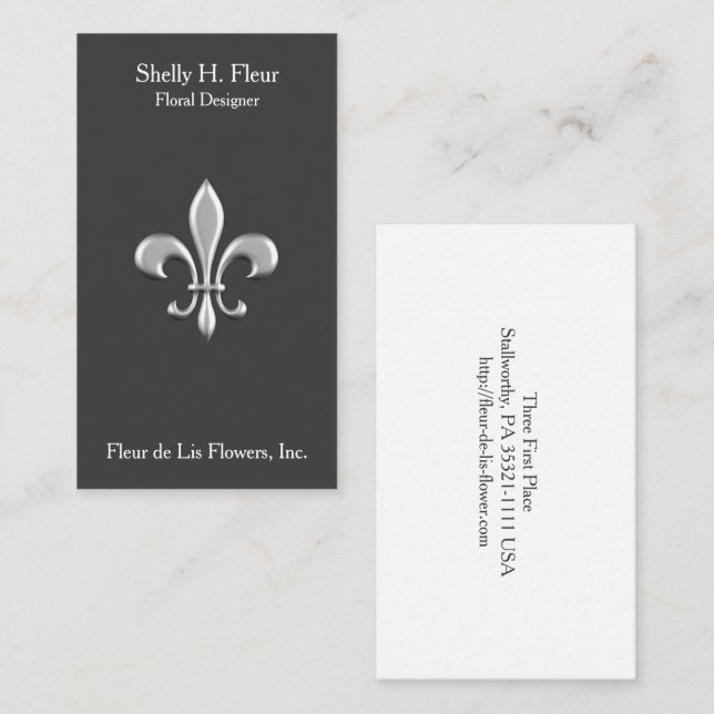 Golden Fleur De Lis Business Card (Front/Back)
