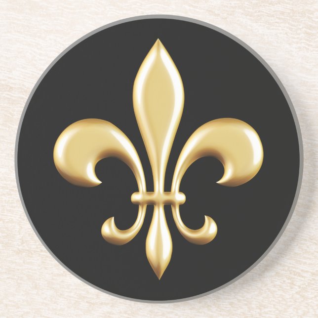 Golden Fleur De Lis Coaster (Front)