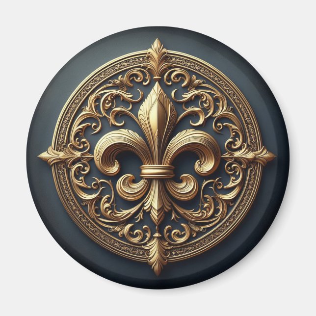 Golden Fleur De Lis Magnet (Front)