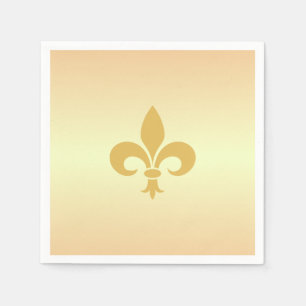 Golden Fleur-de-Lis  on Golden Gradient Napkin