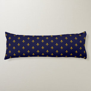 Golden Fleur de Lis on Navy Blue Body Cushion