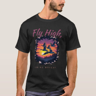 Golden Flight: Duck Flying at Sunset Outfit Collec T-Shirt