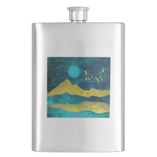 Golden Flock Hip Flask