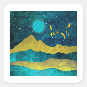 Golden Flock Square Sticker