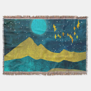 Golden Flock Throw Blanket