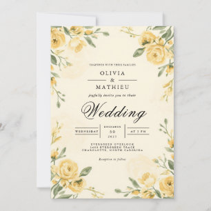 Golden Floral Archway Wedding Invitation