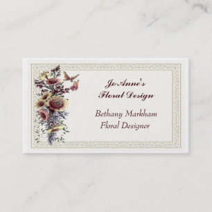 Golden Floral Bouquet Business Card