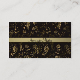 Golden floral business card