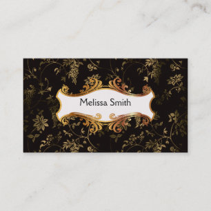 Golden floral business card