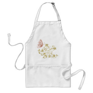 Golden floral butterfly standard apron