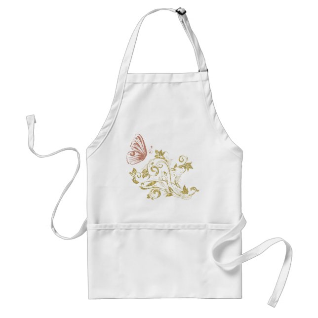 Golden floral butterfly standard apron (Front)