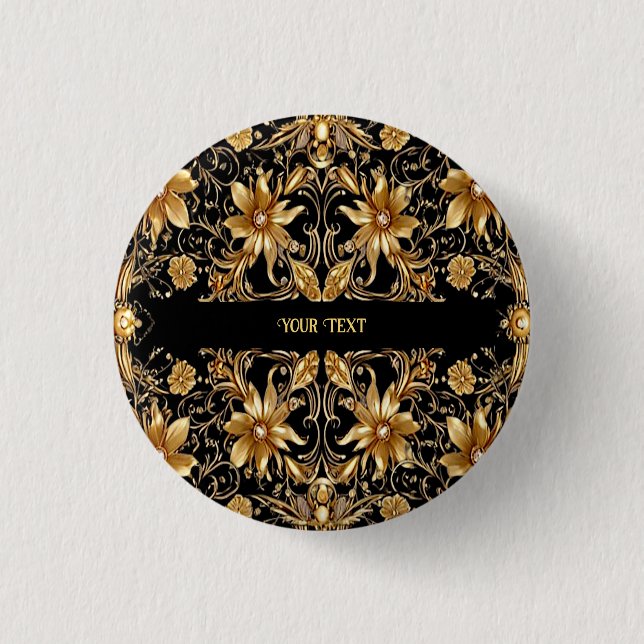 Golden Floral Button (Front)