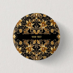 Golden Floral Button