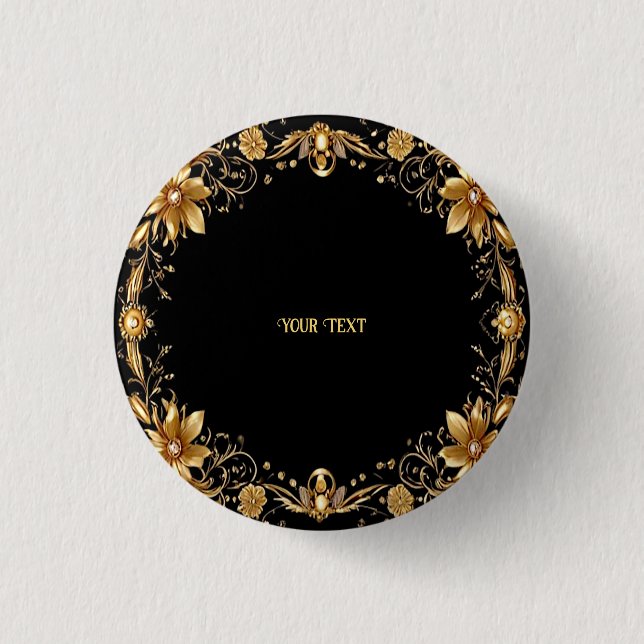 Golden Floral Button (Front)