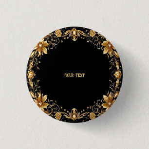 Golden Floral Button