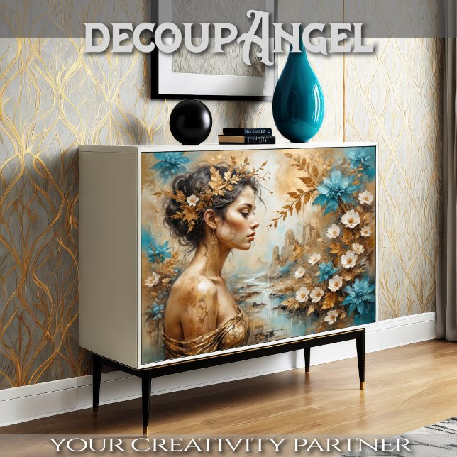 Golden Floral Charm Decoupage Tissue Paper (Creator Uploaded)