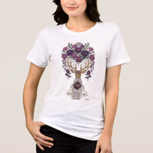 Golden floral cosmic Deer Tri-Blend Shirt