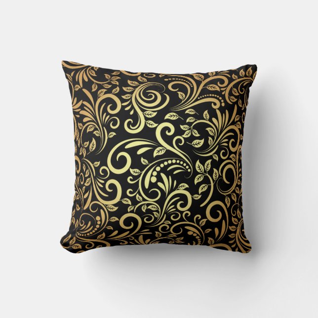 golden floral  cushion (Front)