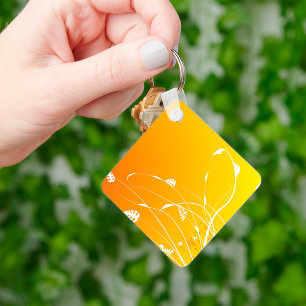 Golden Floral Keychain