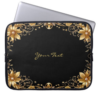 Golden Floral Laptop Sleeve
