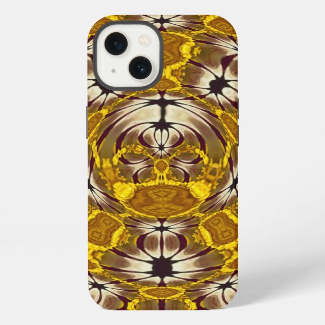 Golden Floral Mandala Boho Pattern iPhone Case (Back)