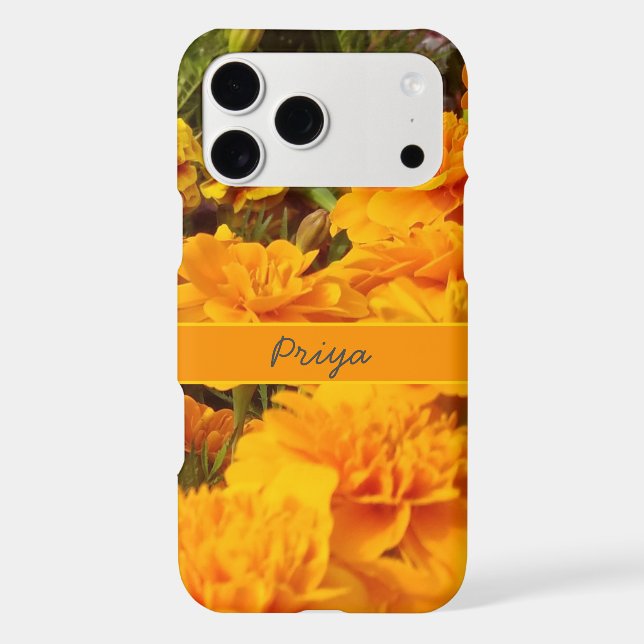 Golden Floral Marigold Flowers (Back)