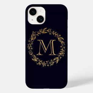 Golden Floral Monogram Case-Mate iPhone 14 Case