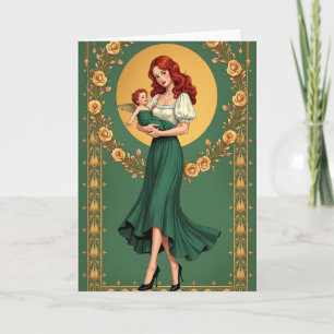 Golden Floral Mother Card
