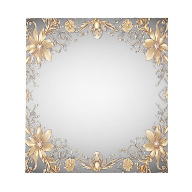 Golden Floral Notepad (Front)