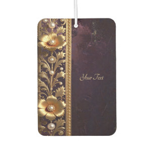 Golden Floral Ornament Air Freshener