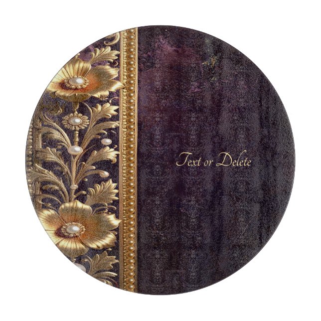 Golden Floral Ornament Cutting Board (Front)