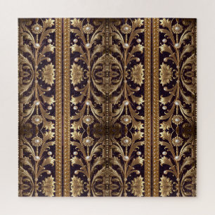 Golden Floral Ornament Jigsaw Puzzle