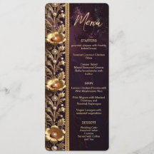 Golden Floral Ornament with Pearls Menu