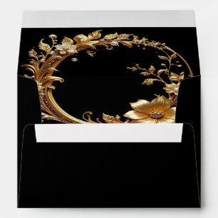 Golden Floral Ornate Frame Envelope