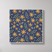 Golden Floral Pattern Botanical Design