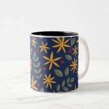Golden Floral Pattern Botanical Design